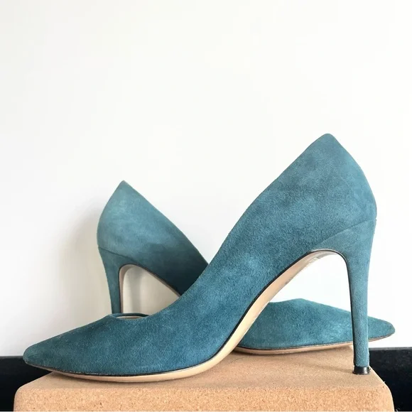 Shoes M Gemi Turquoise Blue Suede Leather Stiletto Heel Pointed